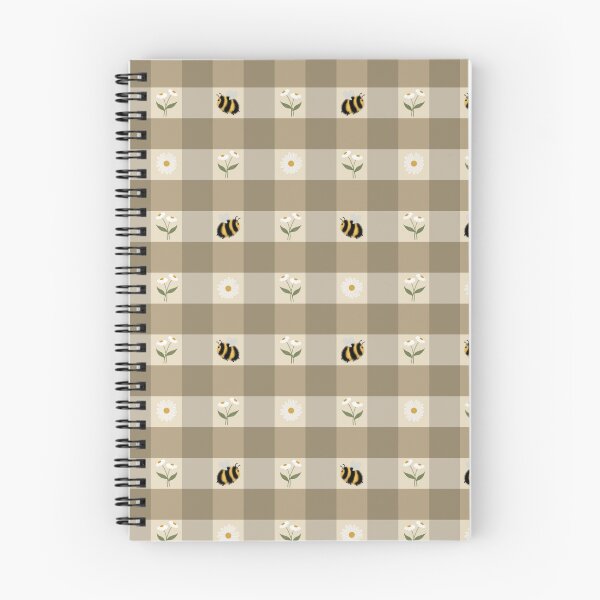Artikelvorschau, Handgezeichnetes Bumblebee-Taupe-Gingham-Muster entworfen und verkauft von WEBiC-ART Creative Studio.