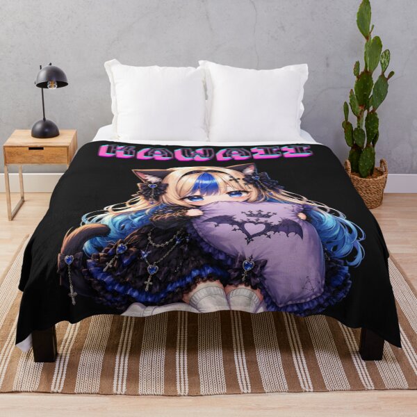 Item preview, Kawaii Anime Cat Girl Hugging Pillow – Cute Chibi Gothic designed and sold by Revyra Design .