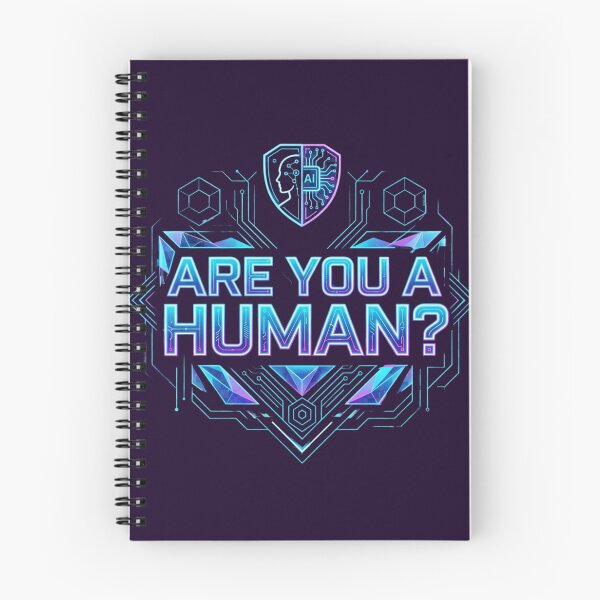 Item preview, Are You A Human? Neon Cyberpunk AI Verification Geometric Design designed and sold by Bhaskar Digital Art.