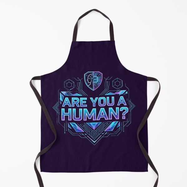 Item preview, Are You A Human? Neon Cyberpunk AI Verification Geometric Design designed and sold by Bhaskar Digital Art.