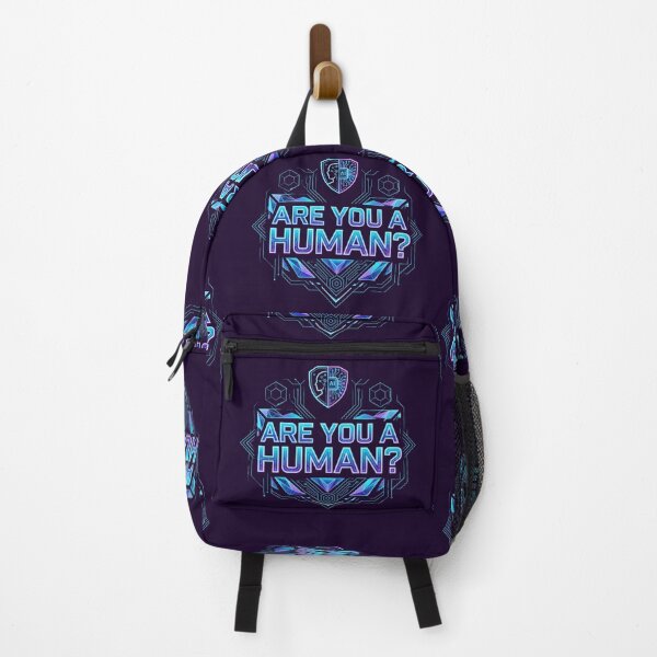 Item preview, Are You A Human? Neon Cyberpunk AI Verification Geometric Design designed and sold by Bhaskar Digital Art.