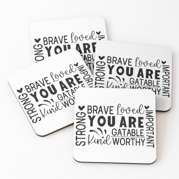 Item preview, You Are Brave Loved Strong Important Kind Worthy - Motivational Quotes Retro Vintage Aesthetic Gift designed and sold by FuzionRaptor.
