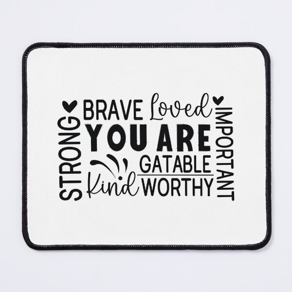 Item preview, You Are Brave Loved Strong Important Kind Worthy - Motivational Quotes Retro Vintage Aesthetic Gift designed and sold by FuzionRaptor.