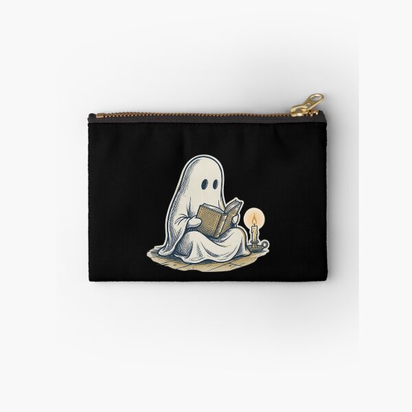 Item preview, Ghost Reading Book by Candlelight – Victorian Occult Sticker Art Crosshatch Screen Print Illustration designed and sold by OnPointOutfits.
