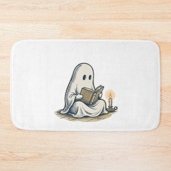 Item preview, Ghost Reading Book by Candlelight – Victorian Occult Sticker Art Crosshatch Screen Print Illustration designed and sold by OnPointOutfits.