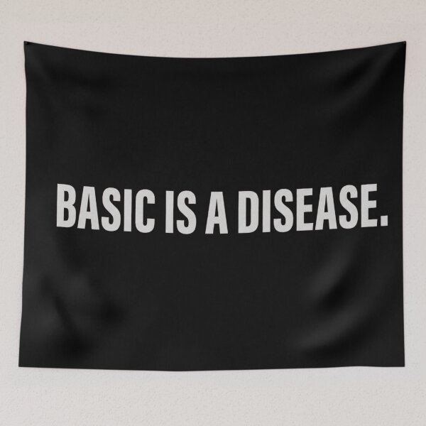 Item preview, Basic Is a Disease Shirt | Funny Sassy Quote Graphic Tee | Bold Minimalist Statement T-Shirt designed and sold by OneNOne.