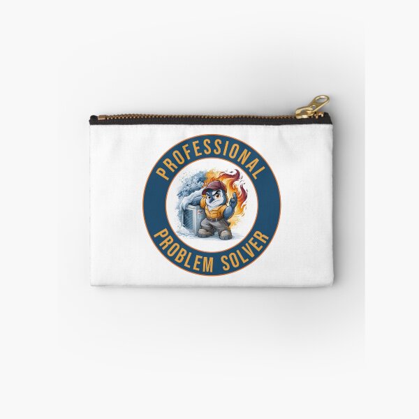 Item preview, Professional Problem Solver Penguin | HVAC Technician Hero Mascot Shirt, Snow & Fire Split Screen Badge designed and sold by WayOutWorks.