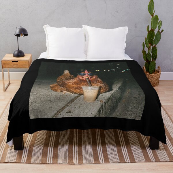 Item preview, Funny Chicken Drinking Iced Coffee Office Meme For Pet Lovers designed and sold by AishaOneLove.