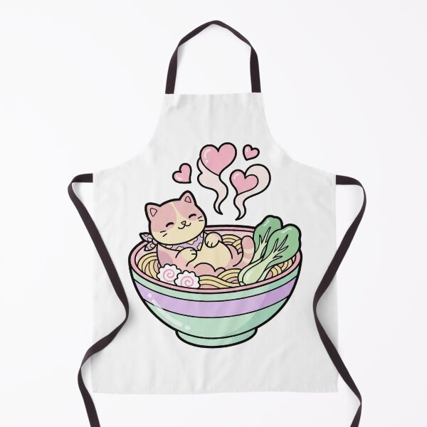 Item preview, Cute Kawaii Cat Relaxing in Ramen Noodle Bowl designed and sold by CurioStick.