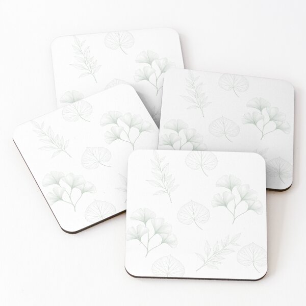 Artikelvorschau, Botanical Skeleton Leaves Pattern Minimalist mint Green Nature Art entworfen und verkauft von Mypixieart.