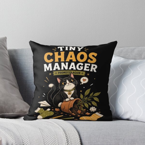 Item preview, Tiny Chaos Manager Cat, Funny Tuxedo Cat, Cat Owner Gift, Mischievous Cat Sticker, Funny Cat Shirt, Pet Lover Design designed and sold by TulipsArtDesigns .