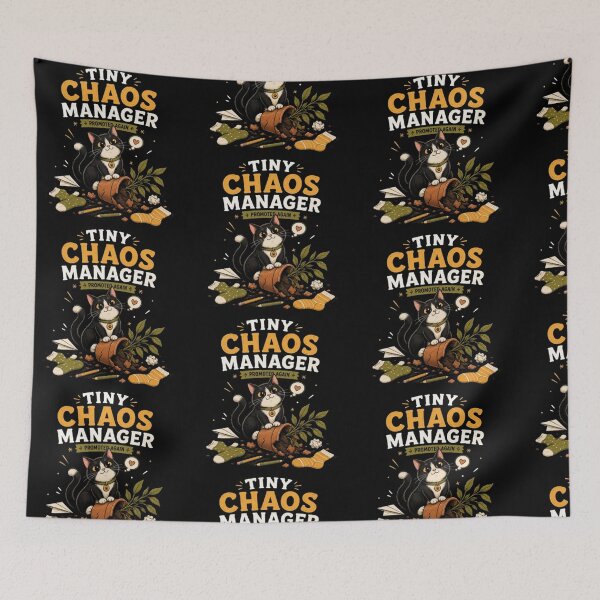Item preview, Tiny Chaos Manager Cat, Funny Tuxedo Cat, Cat Owner Gift, Mischievous Cat Sticker, Funny Cat Shirt, Pet Lover Design designed and sold by TulipsArtDesigns .