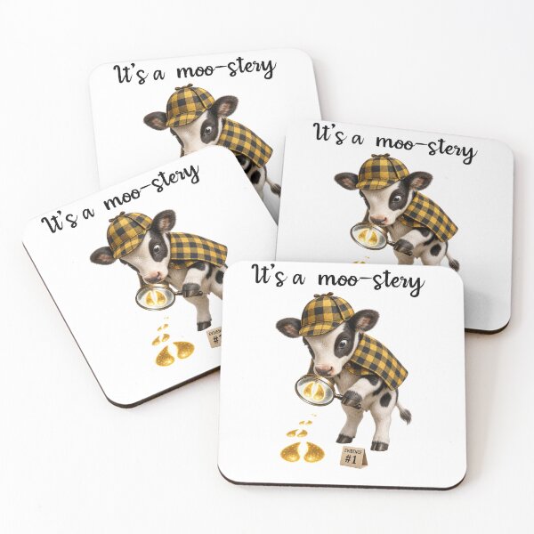 Item preview, Cute Cow Detective designed and sold by Blush Meadow Trading Co.