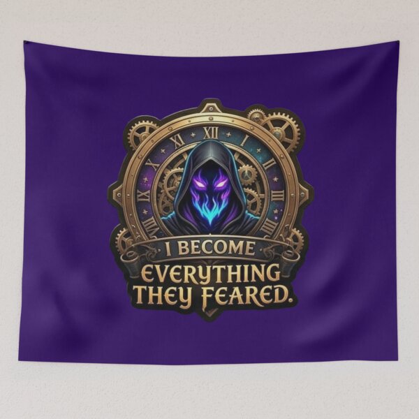 Item preview, I Become Everything They Feared Steampunk Clock - Dark Fantasy Sticker designed and sold by Scro-Ciob-Shop.