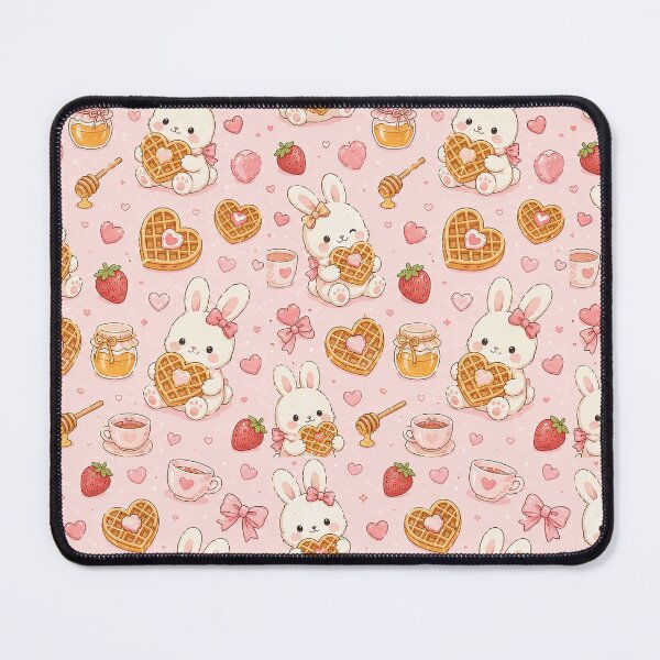 Item preview, Bunny Love Waffle Kawaii Pattern designed and sold by Soft Berry Studio.