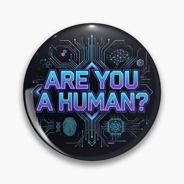 Item preview, Are You A Human? Futuristic AI Digital Identity Verification Design designed and sold by Bhaskar Digital Art.