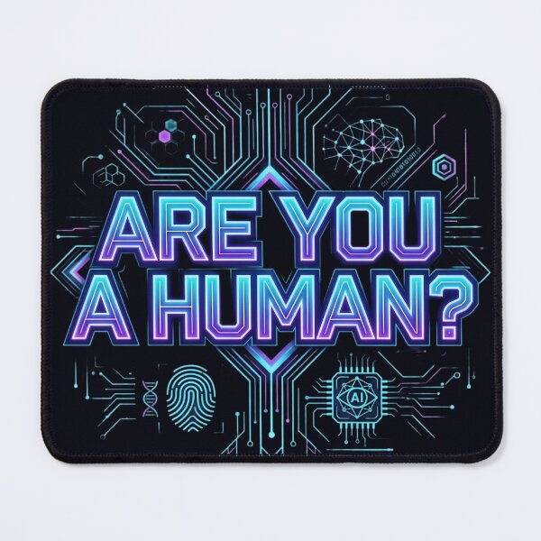 Item preview, Are You A Human? Futuristic AI Digital Identity Verification Design designed and sold by Bhaskar Digital Art.
