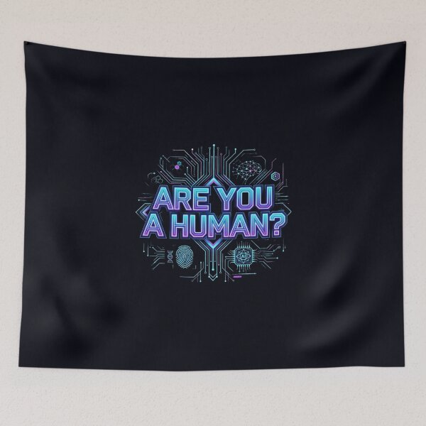 Item preview, Are You A Human? Futuristic AI Digital Identity Verification Design designed and sold by Bhaskar Digital Art.