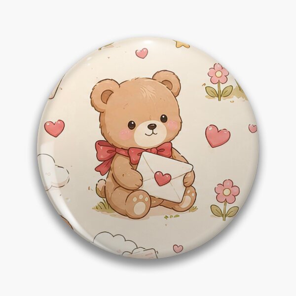 Item preview, Teddy Bear Heart Mailbox Kawaii Pattern designed and sold by Soft Berry Studio.