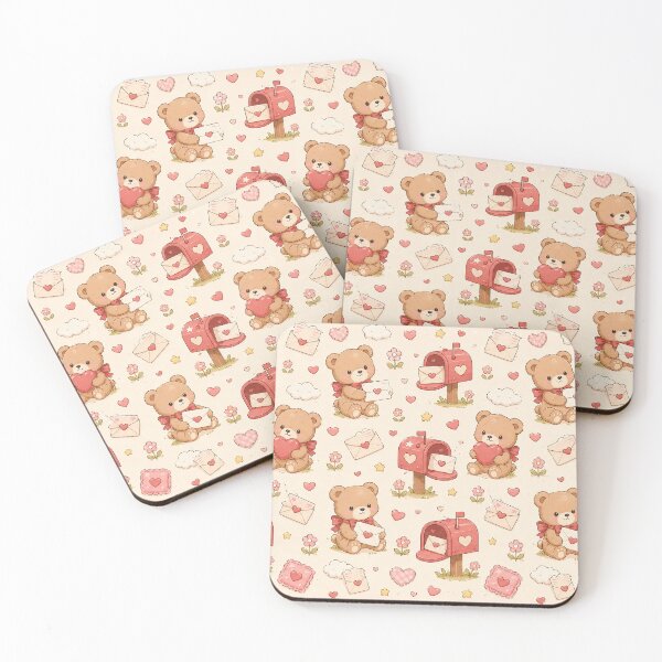 Item preview, Teddy Bear Heart Mailbox Kawaii Pattern designed and sold by Soft Berry Studio.