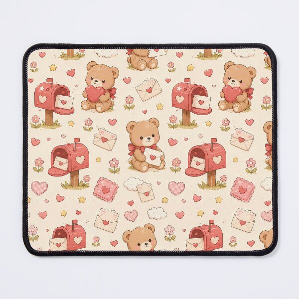 Item preview, Teddy Bear Heart Mailbox Kawaii Pattern designed and sold by Soft Berry Studio.