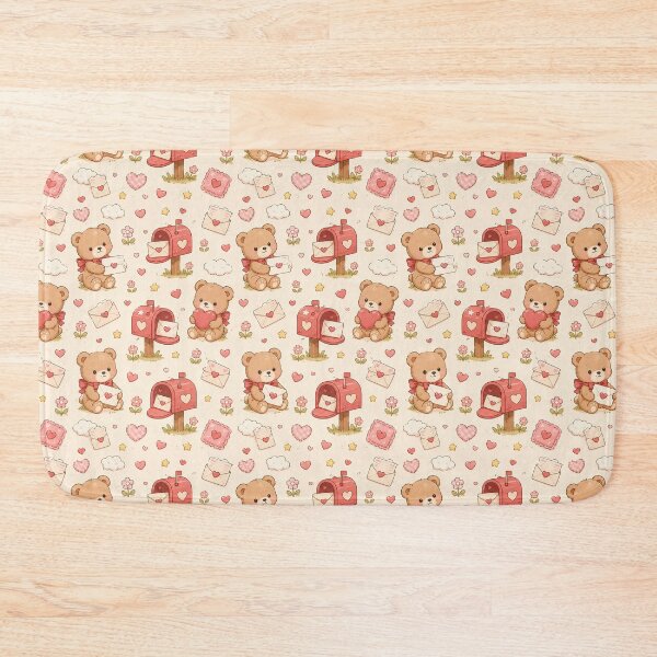 Item preview, Teddy Bear Heart Mailbox Kawaii Pattern designed and sold by Soft Berry Studio.