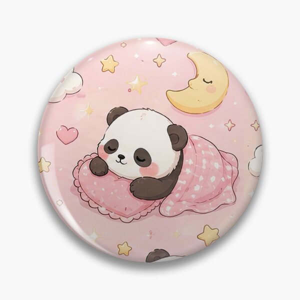 Item preview, Panda Love Star Pillow Kawaii Pattern designed and sold by Soft Berry Studio.