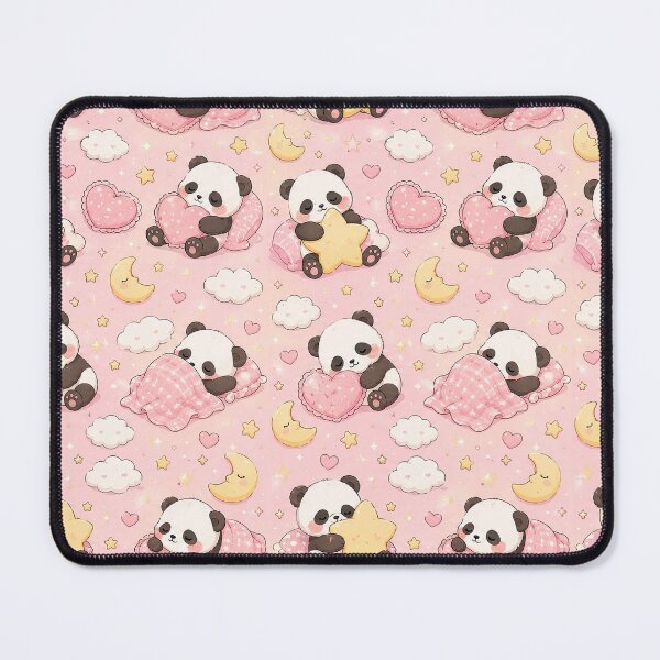 Item preview, Panda Love Star Pillow Kawaii Pattern designed and sold by Soft Berry Studio.