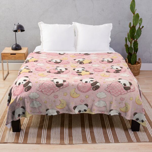 Item preview, Panda Love Star Pillow Kawaii Pattern designed and sold by Soft Berry Studio.