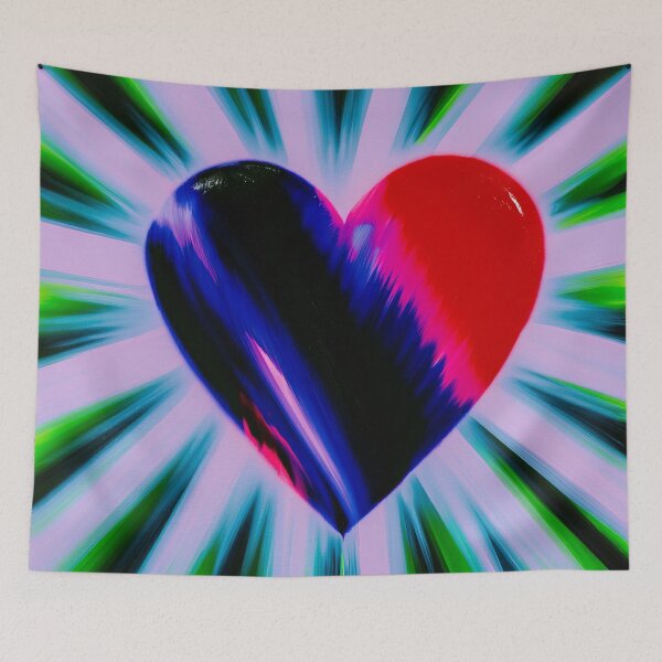 Item preview, Split Neon Heart Radial Burst designed and sold by bubblegoth.