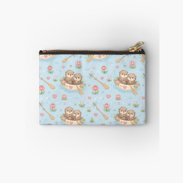 Item preview, Otter Heart Flower Boat Kawaii Pattern designed and sold by Soft Berry Studio.
