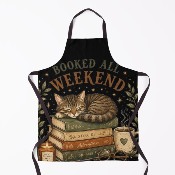 Item preview, Booked All Weekend Cat, Cozy Reading Cat, Book Lover Gift, Sleeping Tabby Cat, Bookish Sticker, Reader Aesthetic T Shirt designed and sold by TulipsArtDesigns .