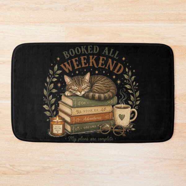 Item preview, Booked All Weekend Cat, Cozy Reading Cat, Book Lover Gift, Sleeping Tabby Cat, Bookish Sticker, Reader Aesthetic T Shirt designed and sold by TulipsArtDesigns .