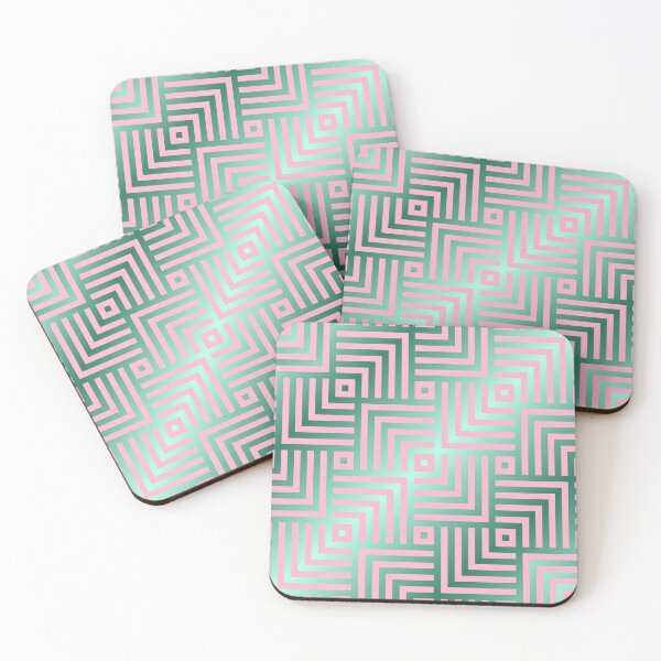 Item preview, Art Deco Pink And Mint Geometric Pattern designed and sold by DEC02.