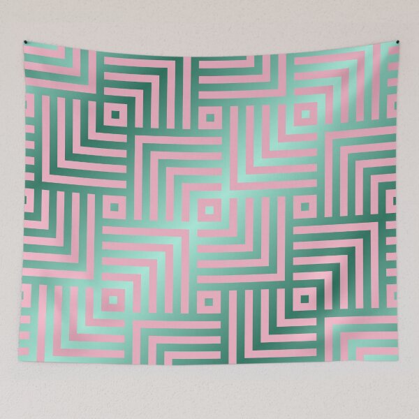 Item preview, Art Deco Pink And Mint Geometric Pattern designed and sold by DEC02.