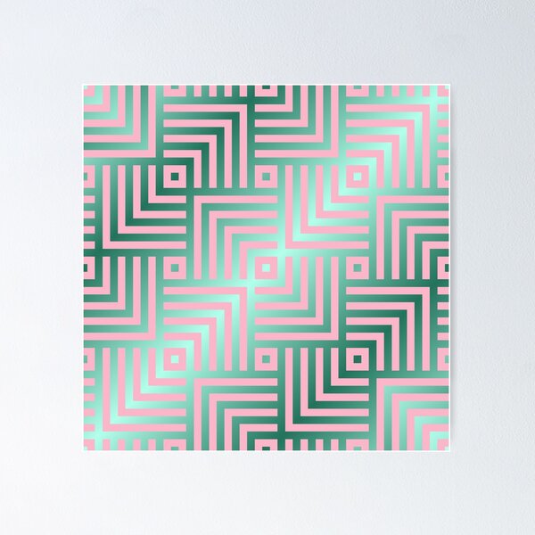 Item preview, Art Deco Pink And Mint Geometric Pattern designed and sold by DEC02.