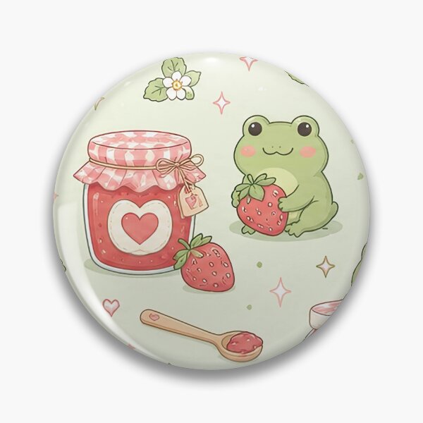 Item preview, Frog Love Jam Jar Kawaii Pattern designed and sold by Soft Berry Studio.