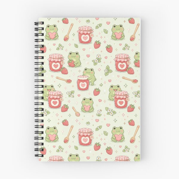 Item preview, Frog Love Jam Jar Kawaii Pattern designed and sold by Soft Berry Studio.