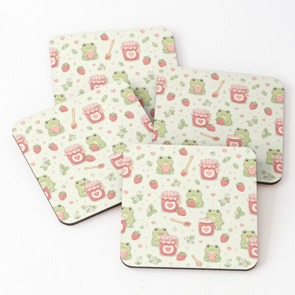 Item preview, Frog Love Jam Jar Kawaii Pattern designed and sold by Soft Berry Studio.