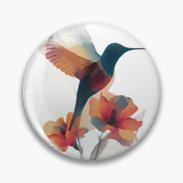 Artikelvorschau, Hummingbird with Flowers Illustration entworfen und verkauft von lunettebloom.