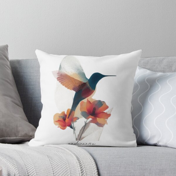 Artikelvorschau, Hummingbird with Flowers Illustration entworfen und verkauft von lunettebloom.