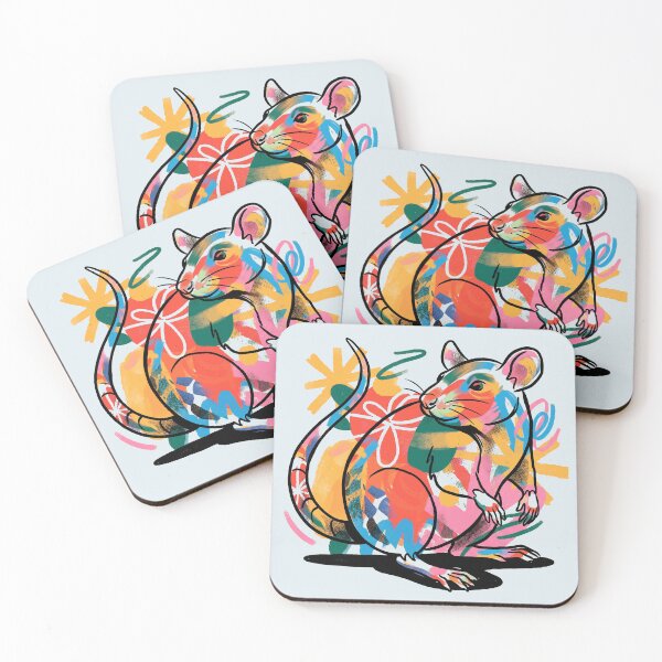 Item preview, Abstract Pet Rat Colorful Watercolor Rodent Lover Art designed and sold by KiwiRider.