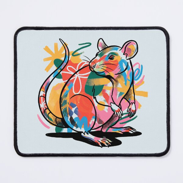 Item preview, Abstract Pet Rat Colorful Watercolor Rodent Lover Art designed and sold by KiwiRider.
