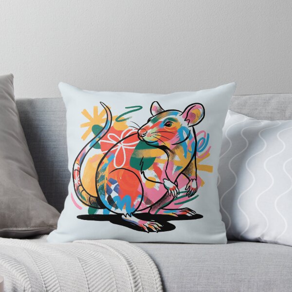 Item preview, Abstract Pet Rat Colorful Watercolor Rodent Lover Art designed and sold by KiwiRider.