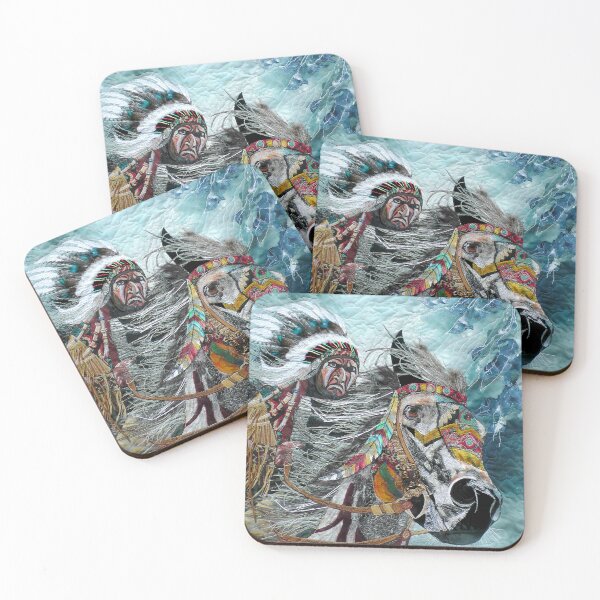 Item preview, Red Indian on horseback. Native American art. designed and sold by NisaKiley.