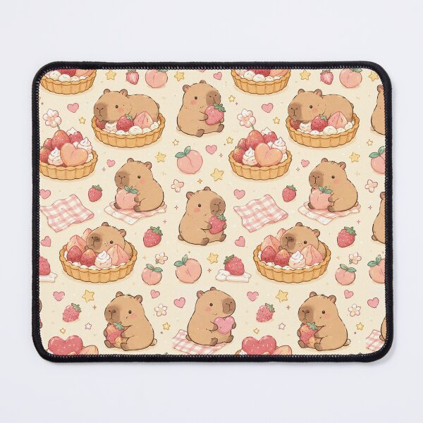 Item preview, Capybara Love Fruit Tart Kawaii Pattern designed and sold by Soft Berry Studio.