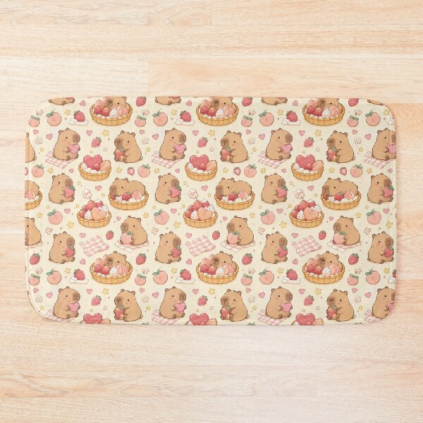 Item preview, Capybara Love Fruit Tart Kawaii Pattern designed and sold by Soft Berry Studio.