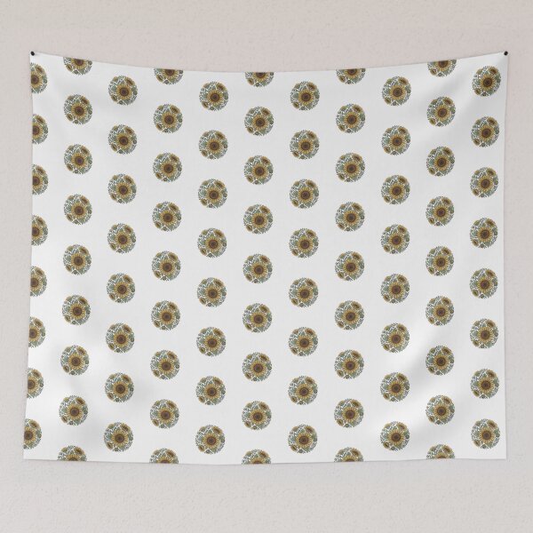 Item preview, Vintage Sunflower Badge Circle with Seed Centers and Leaves – Distressed Seed Packet Woodblock Illustration designed and sold by OnPointOutfits.