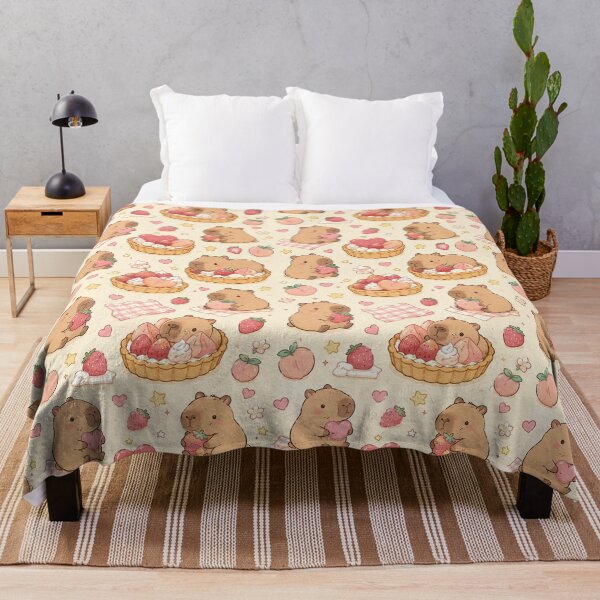 Item preview, Capybara Love Fruit Tart Kawaii Pattern designed and sold by Soft Berry Studio.