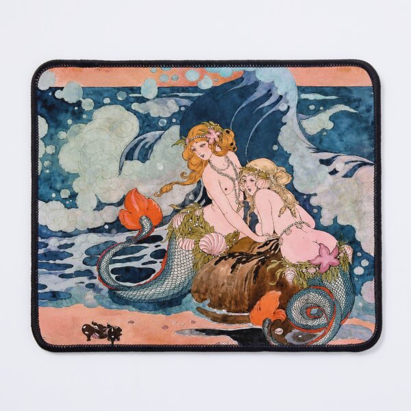 Item preview, Mermaids by Gerda Wegener - Mermaid Art Nouveau Fantasy Illustration for Coastal Decor Lovers designed and sold by RickE.
